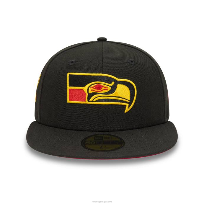 FFTN652 New Era boné ajustado preto seattle seahawks 59fifty