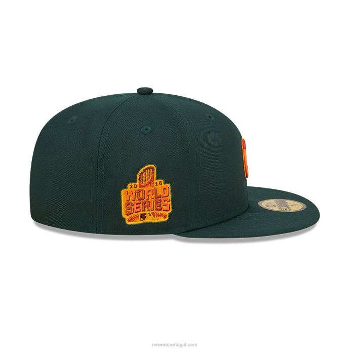 FFTN657 New Era Boné chicago cubs frondoso verde escuro 59fifty