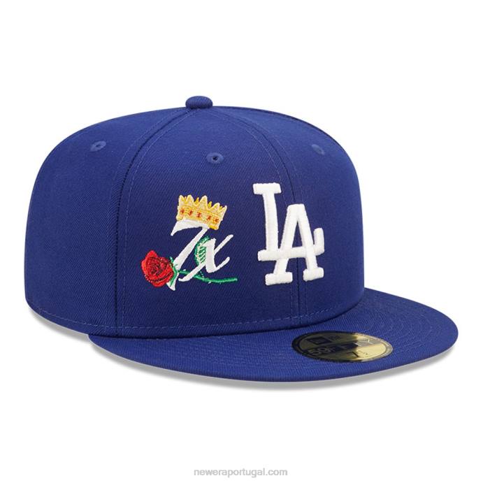 FFTN658 New Era boné la dodgers mlb crown champs azul 59fifty