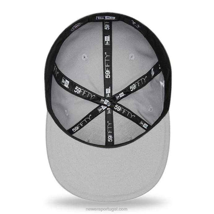 FFTN659 New Era Boné New York Yankees com patch lateral cinza 59fifty