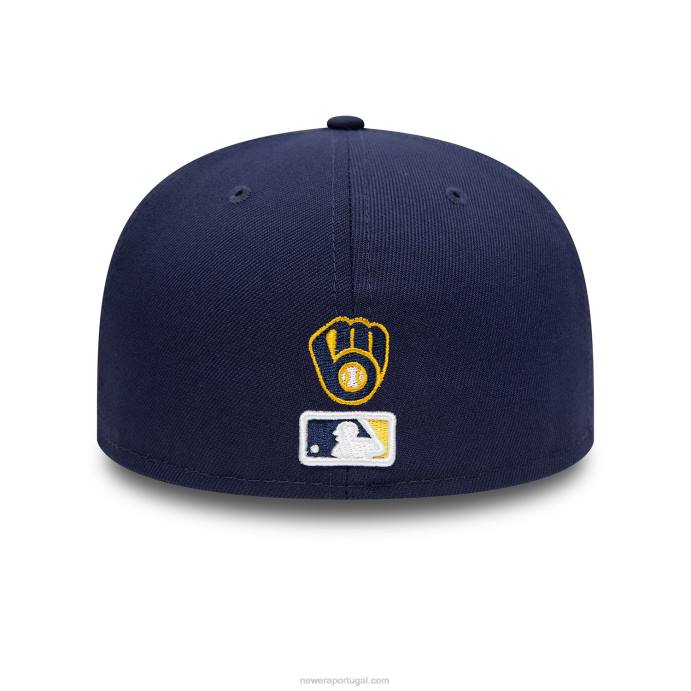 FFTN662 New Era boné ajustado Milwaukee Brewers Side Patch Bloom Blue 59Fifty
