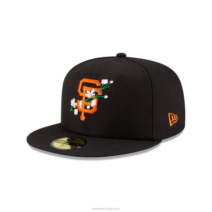 FFTN663 New Era san francisco Giants boné lateral bloom black 59fifty