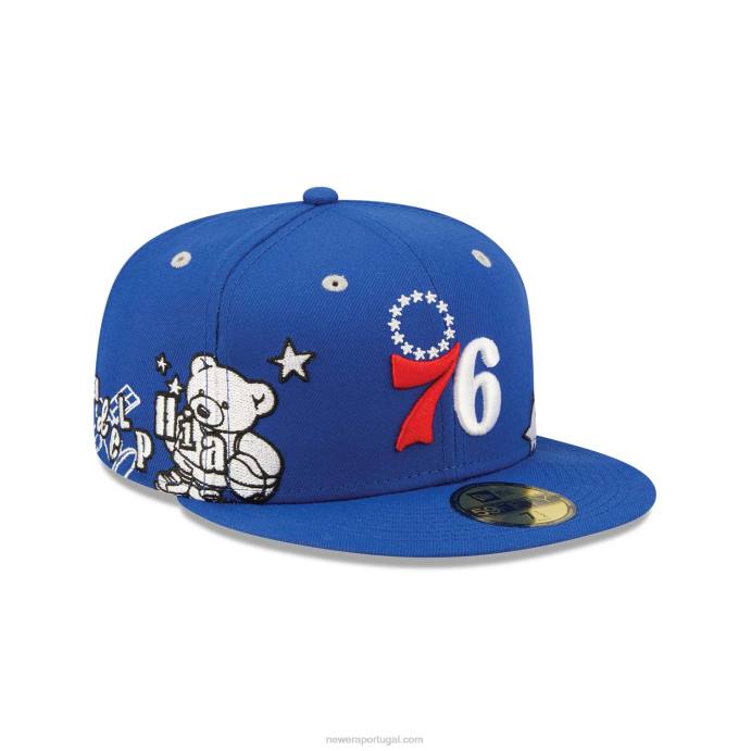 FFTN664 New Era Boné philadelphia 76ers azul teddy 59fifty