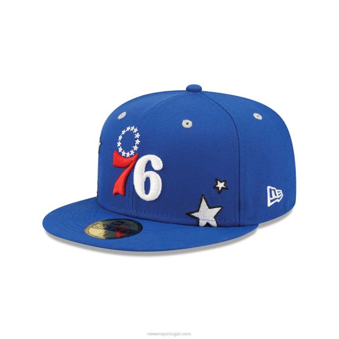 FFTN664 New Era Boné philadelphia 76ers azul teddy 59fifty