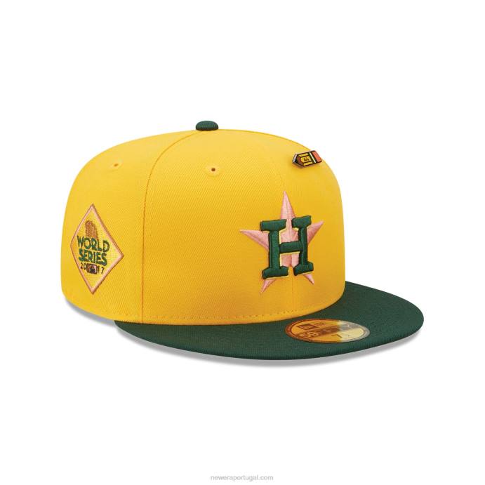 FFTN665 New Era houston astros de volta às aulas boné amarelo 59fifty ajustado