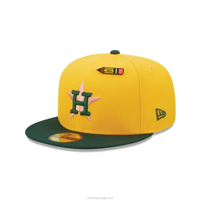 FFTN665 New Era houston astros de volta às aulas boné amarelo 59fifty ajustado
