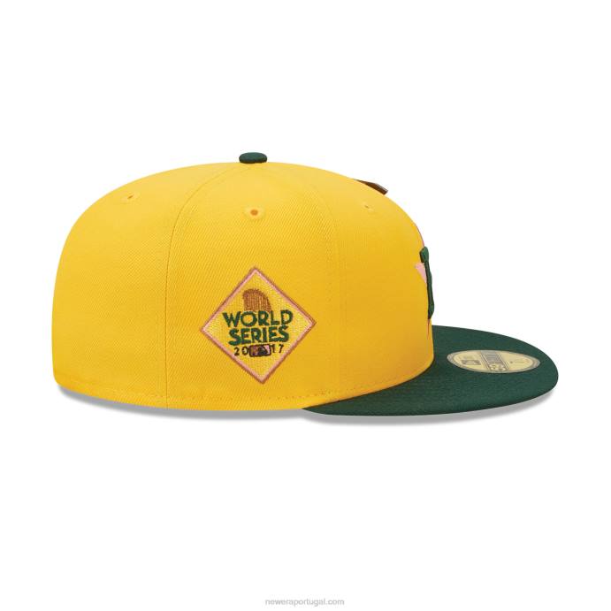 FFTN665 New Era houston astros de volta às aulas boné amarelo 59fifty ajustado