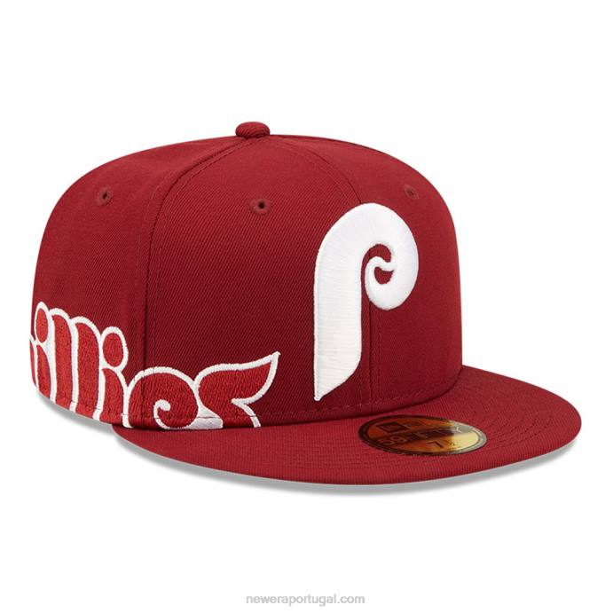 FFTN666 New Era Boné philadelphia phillies mlb lateral dividido vermelho 59fifty
