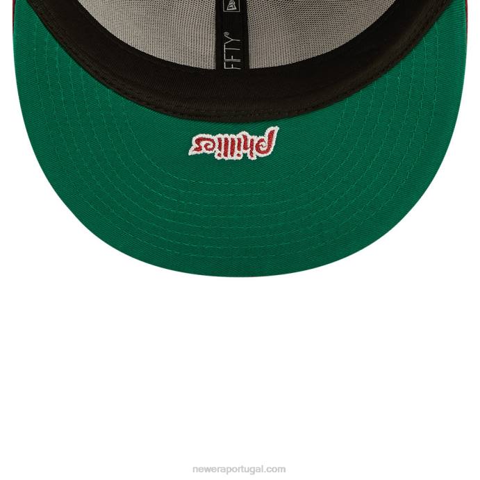FFTN666 New Era Boné philadelphia phillies mlb lateral dividido vermelho 59fifty