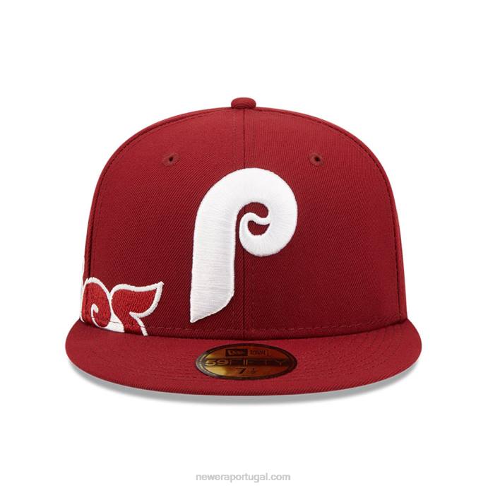 FFTN666 New Era Boné philadelphia phillies mlb lateral dividido vermelho 59fifty