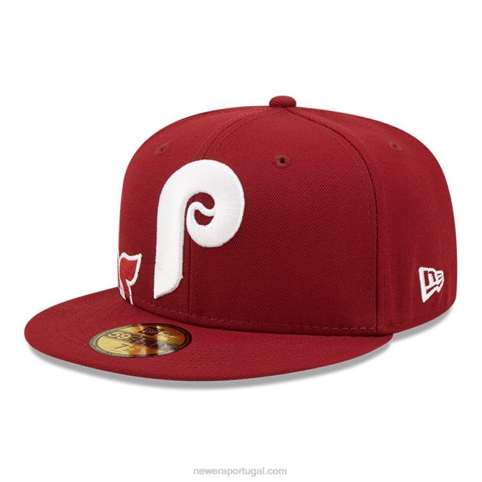 FFTN666 New Era Boné philadelphia phillies mlb lateral dividido vermelho 59fifty