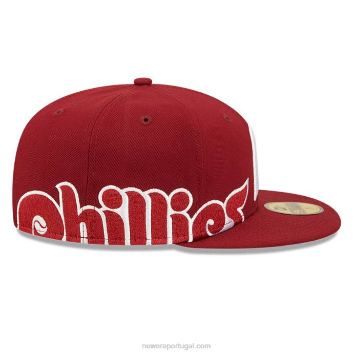FFTN666 New Era Boné philadelphia phillies mlb lateral dividido vermelho 59fifty