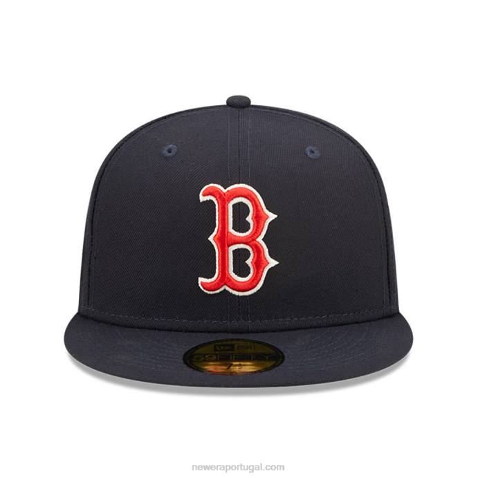FFTN668 New Era boton red sox mlb pop sweat navy 59fifty boné justo