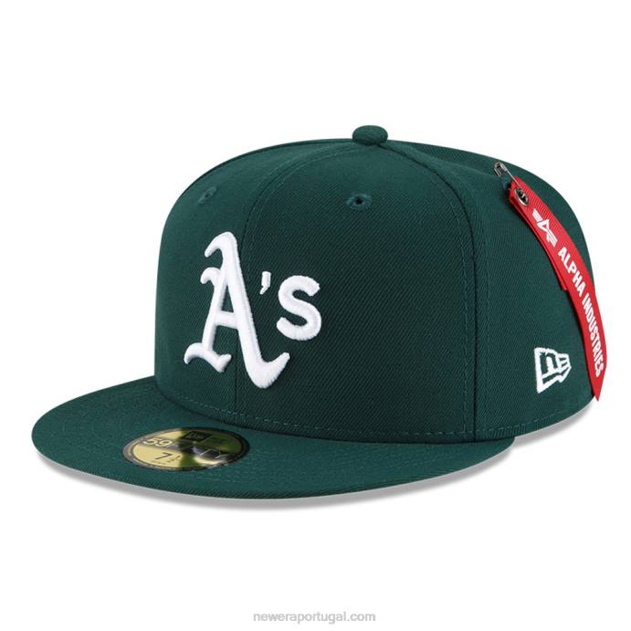 FFTN669 New Era Oakland Athletics X Alpha Industries Green 59Fifty Cap