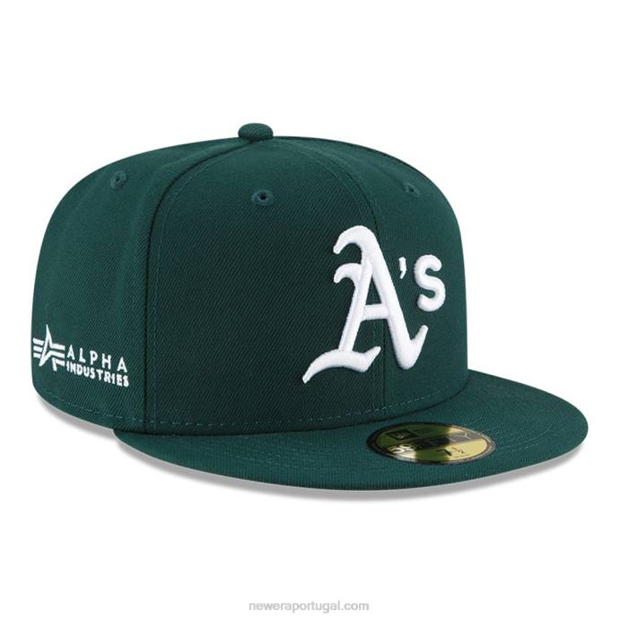 FFTN669 New Era Oakland Athletics X Alpha Industries Green 59Fifty Cap
