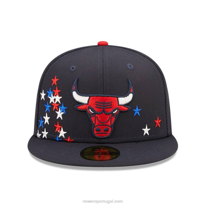 FFTN673 New Era chicago bulls nba americana navy 59fifty boné justo