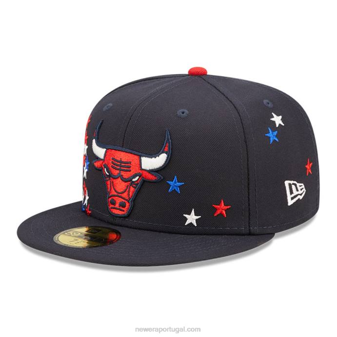 FFTN673 New Era chicago bulls nba americana navy 59fifty boné justo