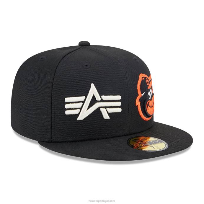 FFTN679 New Era baltimore orioles alpha Industries x mlb boné preto 59fifty