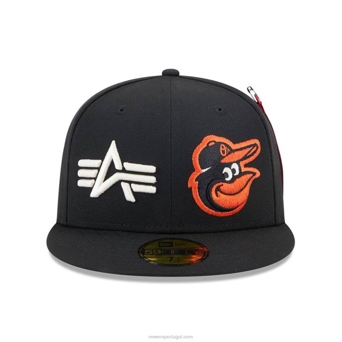 FFTN679 New Era baltimore orioles alpha Industries x mlb boné preto 59fifty