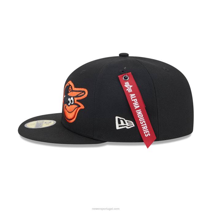 FFTN679 New Era baltimore orioles alpha Industries x mlb boné preto 59fifty
