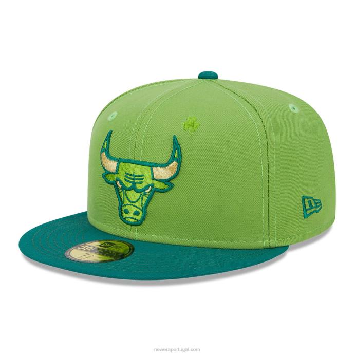FFTN681 New Era Chicago Bulls Lucky Streak Green Boné 59Fifty