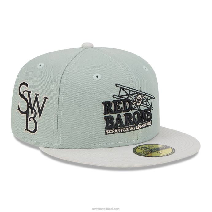 FFTN684 New Era boné scranton wilkes barre red hometown roots verde 59fifty