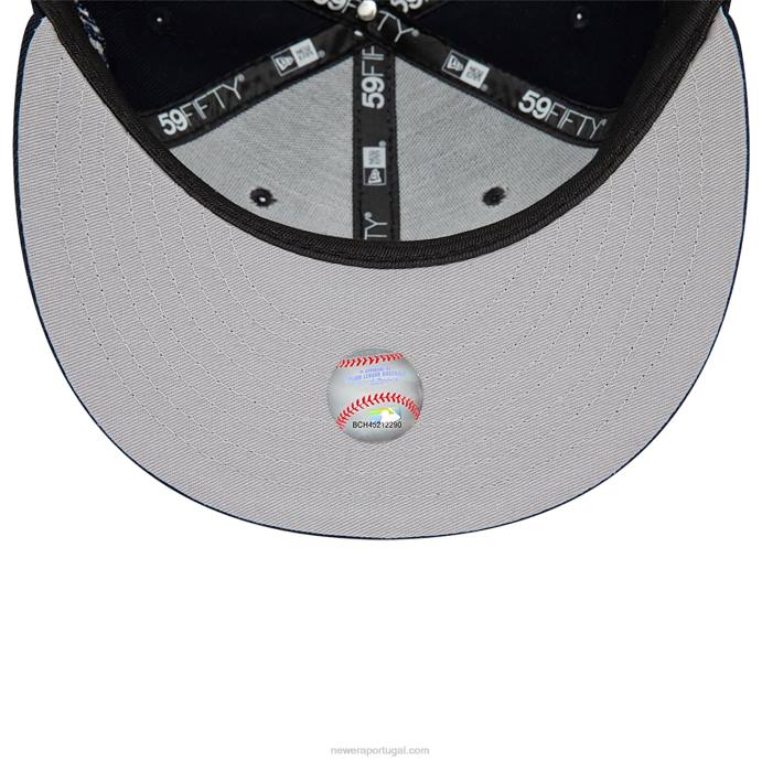 FFTN687 New Era Boné ajustado da Marinha 59Fifty da Washington Nationals