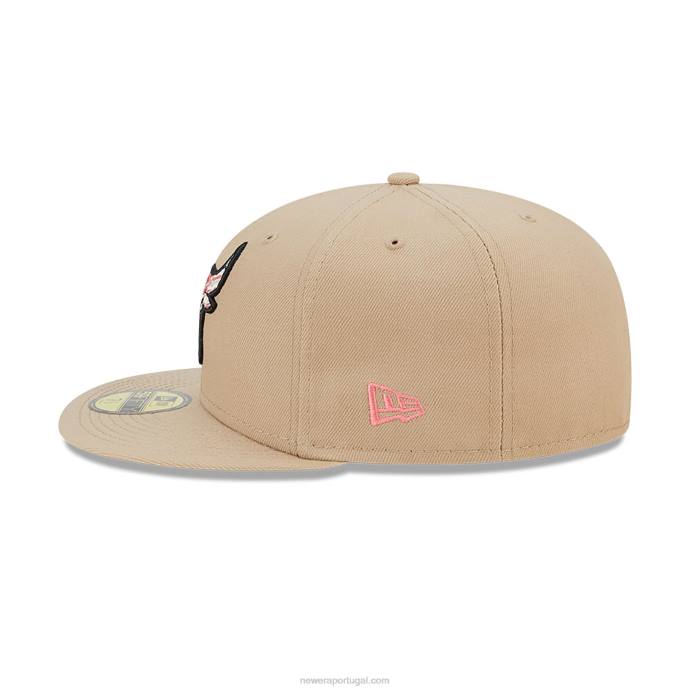 FFTN688 New Era Boné Chicago Bulls Team Bege Neon 59Fifty