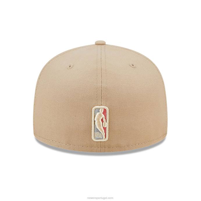 FFTN688 New Era Boné Chicago Bulls Team Bege Neon 59Fifty