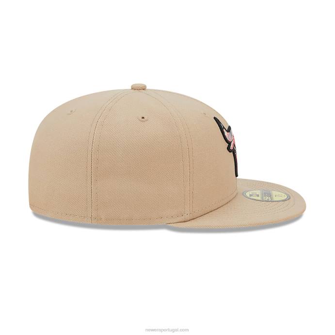 FFTN688 New Era Boné Chicago Bulls Team Bege Neon 59Fifty