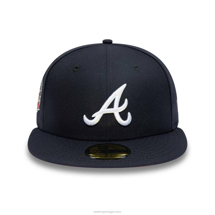 FFTN689 New Era Atlanta Braves National League Stadium Navy 59Fifty Boné Ajustado