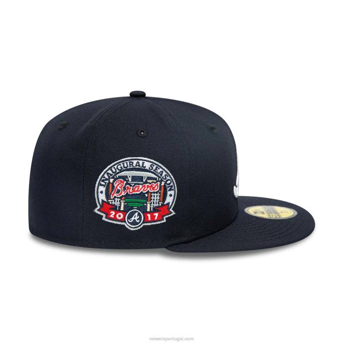 FFTN689 New Era Atlanta Braves National League Stadium Navy 59Fifty Boné Ajustado