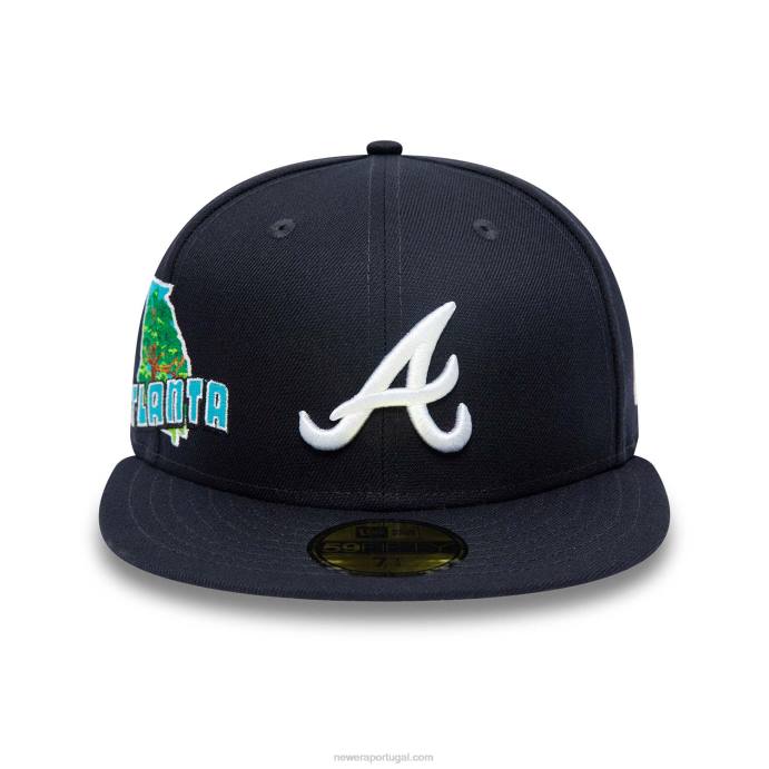 FFTN691 New Era Boné Atlanta Braves Navy Stateview 59Fifty