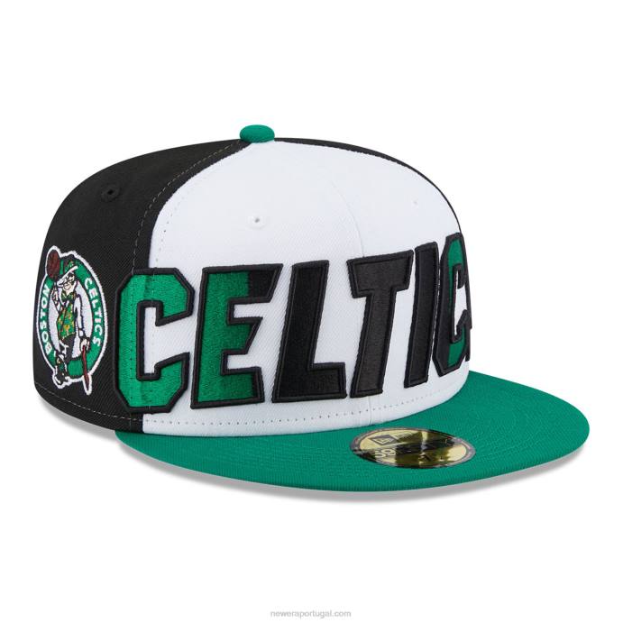 FFTN693 New Era boston celtics nba back half green 59fifty boné ajustado