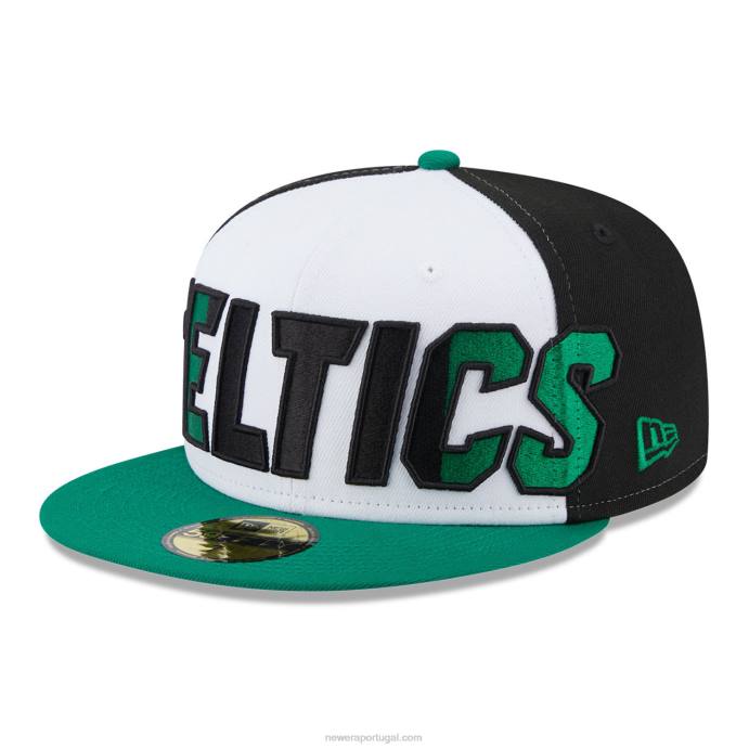 FFTN693 New Era boston celtics nba back half green 59fifty boné ajustado