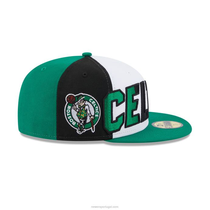 FFTN693 New Era boston celtics nba back half green 59fifty boné ajustado