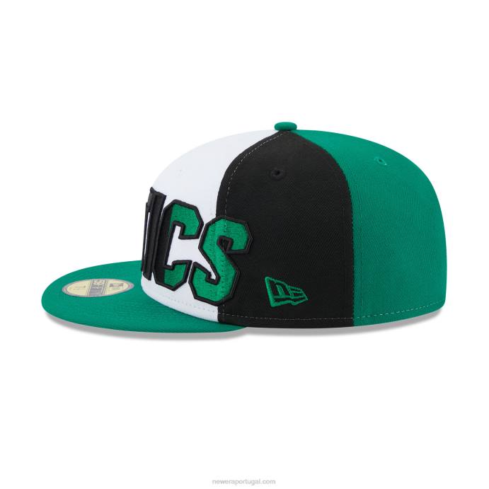 FFTN693 New Era boston celtics nba back half green 59fifty boné ajustado