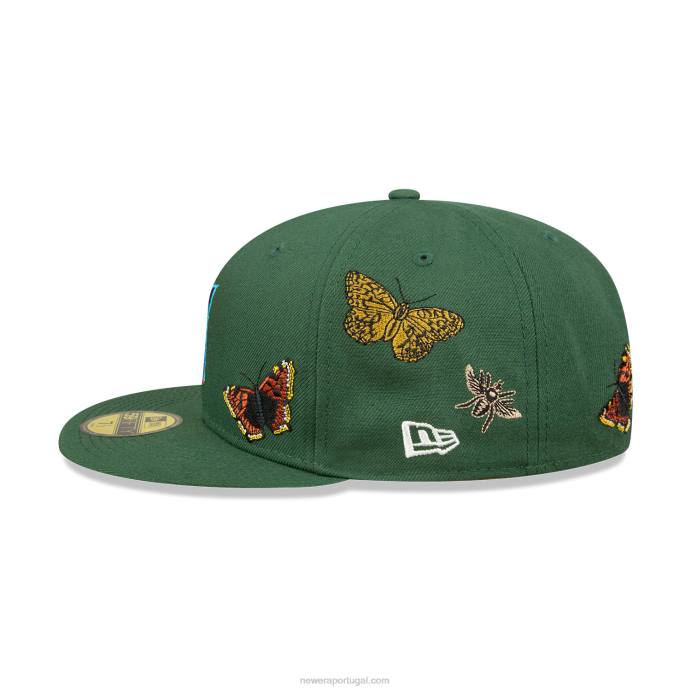 FFTN695 New Era Boné miami marlins feltro x mlb verde escuro 59fifty