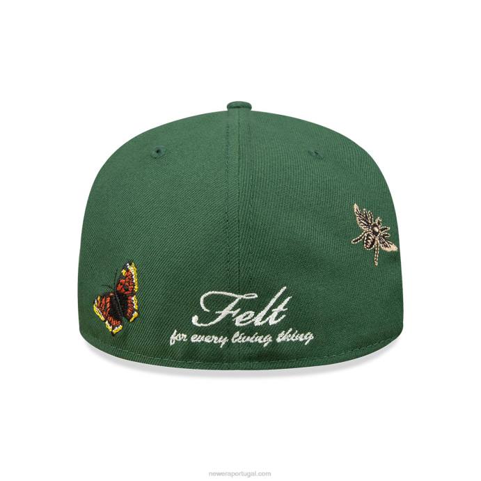FFTN695 New Era Boné miami marlins feltro x mlb verde escuro 59fifty