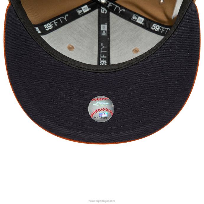 FFTN697 New Era Atlanta Braves Fall Colors Viseira de contraste Marrom Boné 59Fifty