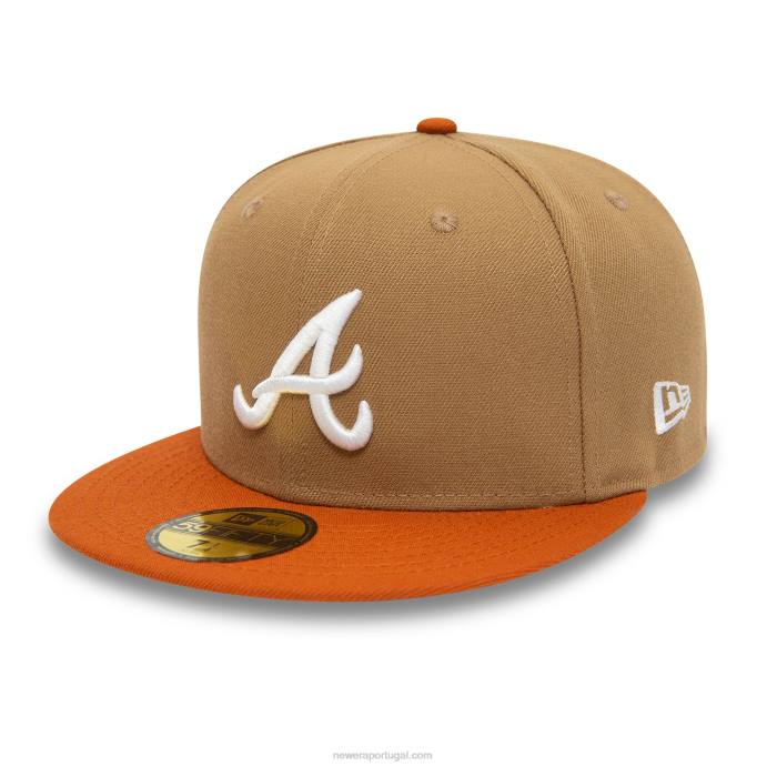 FFTN697 New Era Atlanta Braves Fall Colors Viseira de contraste Marrom Boné 59Fifty
