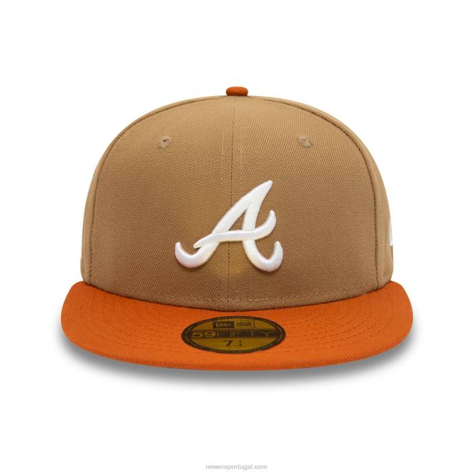 FFTN697 New Era Atlanta Braves Fall Colors Viseira de contraste Marrom Boné 59Fifty