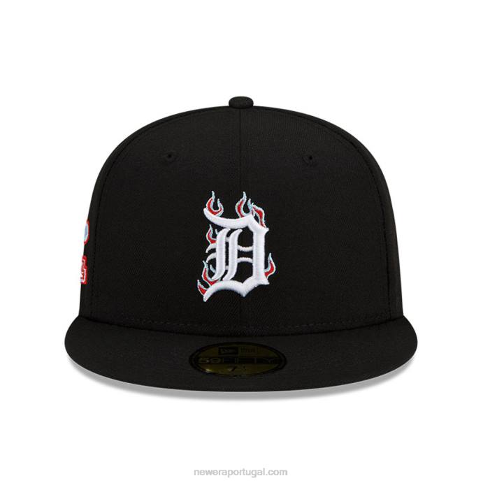 FFTN698 New Era boné detroit tigers mlb team fire black 59fifty