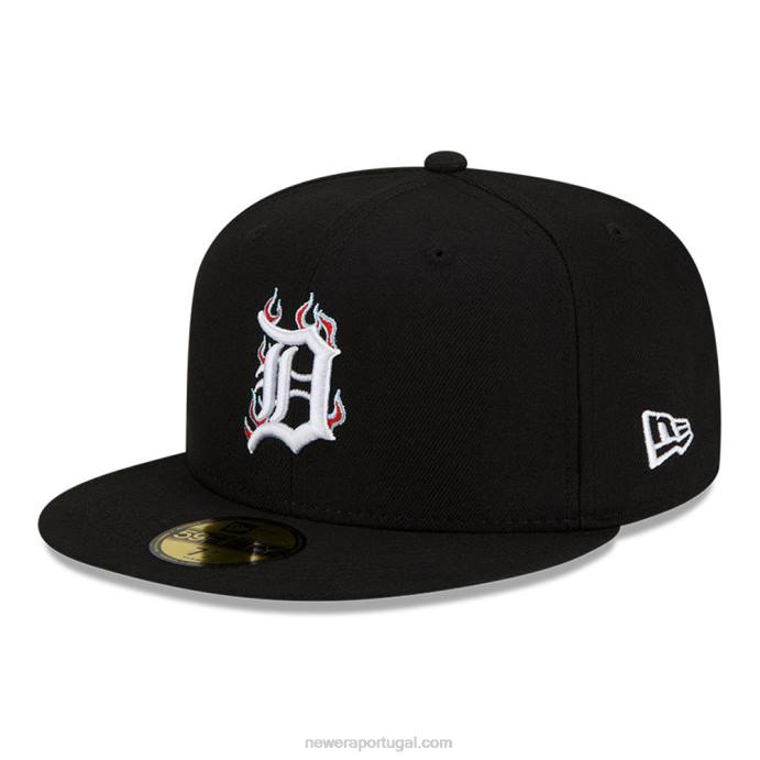 FFTN698 New Era boné detroit tigers mlb team fire black 59fifty