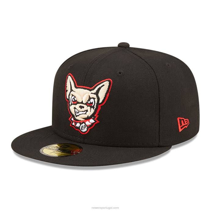 FFTN69 New Era el paso chihuahuas milb boné preto 59fifty