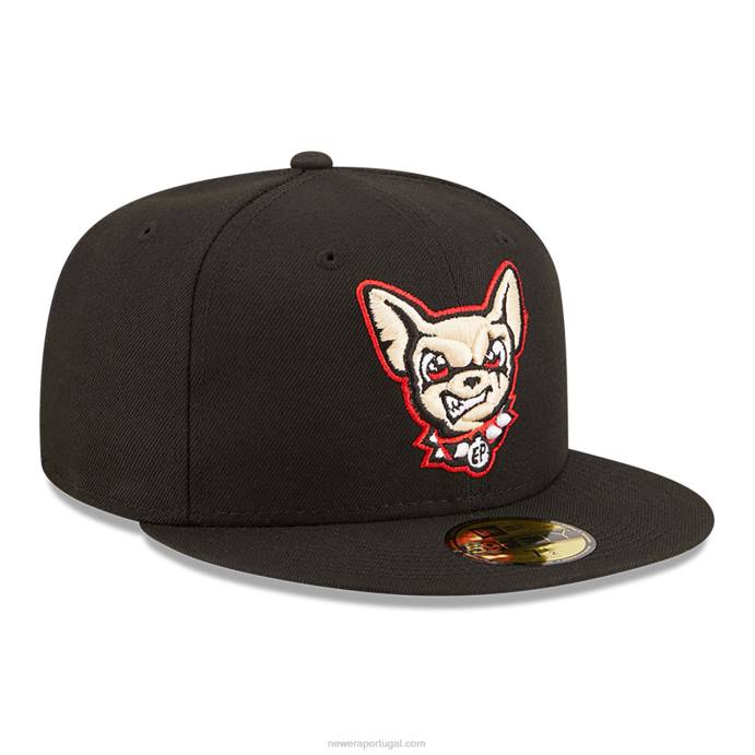 FFTN69 New Era el paso chihuahuas milb boné preto 59fifty