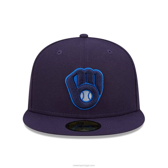 FFTN702 New Era Milwaukee Brewers Mono Navy Camo 59Fifty Boné Justo