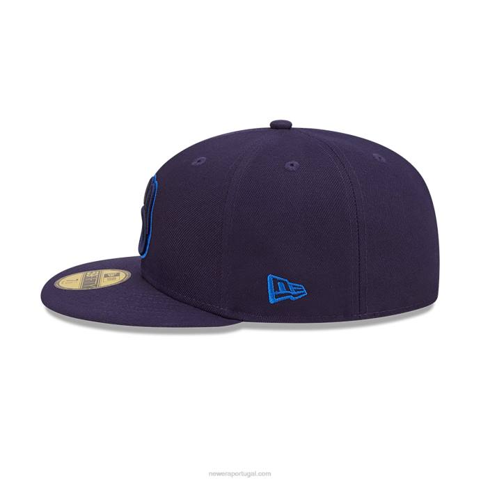FFTN702 New Era Milwaukee Brewers Mono Navy Camo 59Fifty Boné Justo