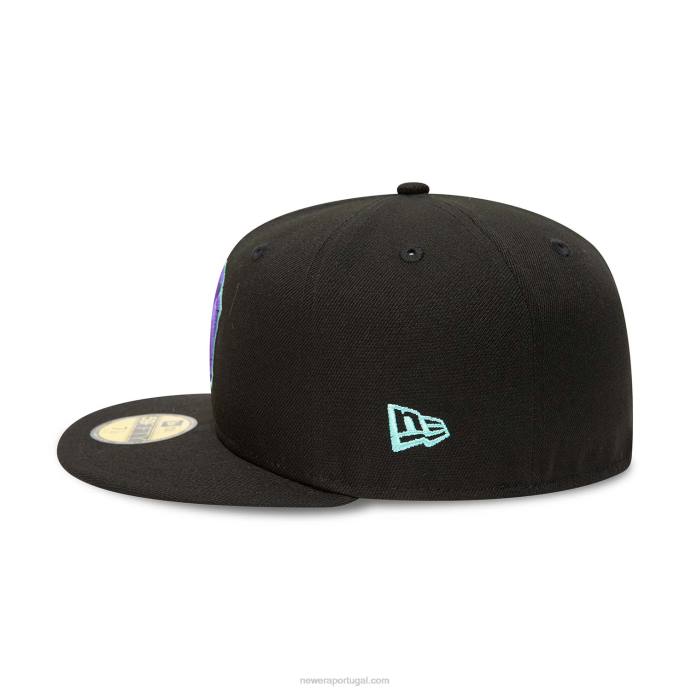 FFTN704 New Era boné New York Yankees preto e azul matiz 59fifty