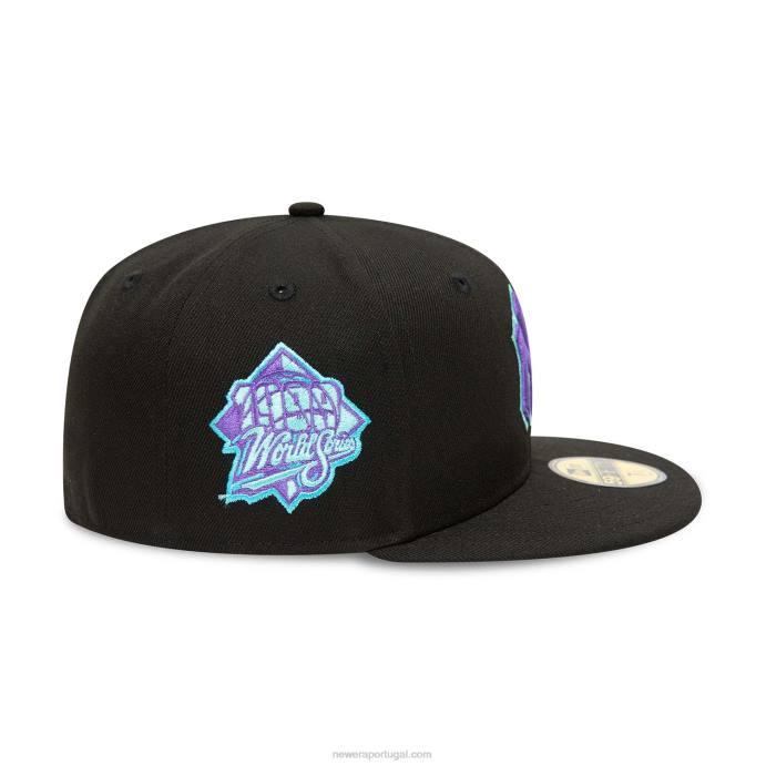 FFTN704 New Era boné New York Yankees preto e azul matiz 59fifty